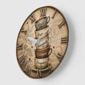 Christian Amazing Grace Coffee Lover Decor ラージ壁時計 (傾斜)