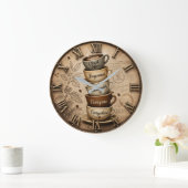 Christian Amazing Grace Coffee Lover Decor ラージ壁時計 (ホーム)