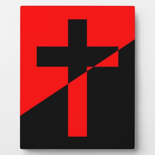 Christian Anarchist Anarchy Christianity Flag フォトプラーク (正面)
