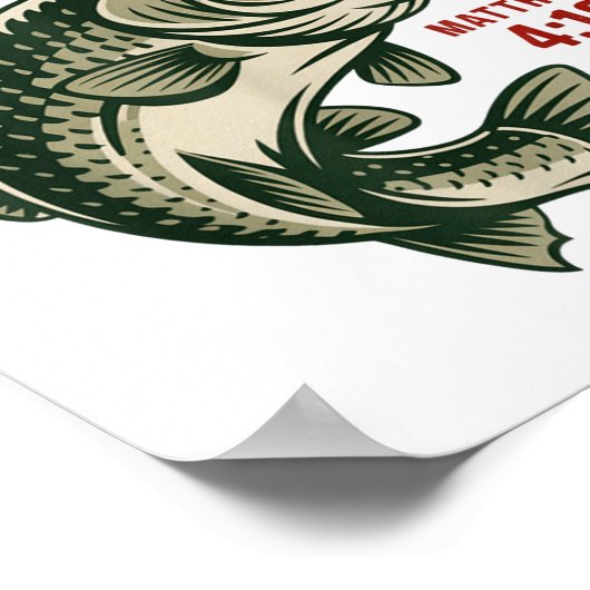 Christian Angler Fishers Of Men Matthew 4 19 Verse ポスター (角)