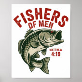 Christian Angler Fishers Of Men Matthew 4 19 Verse ポスター (正面)
