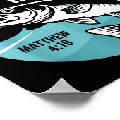 Christian Angler Fishers Of Men Matthew 4 19 Verse ポスター (角)