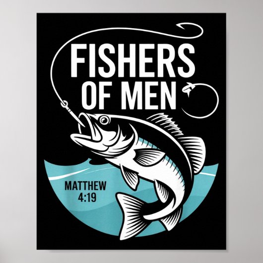Christian Angler Fishers Of Men Matthew 4 19 Verse ポスター (正面)