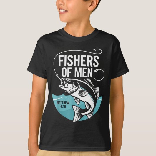 Christian Angler Fishers Of Men Matthew 4 19 Verse Tシャツ (正面)