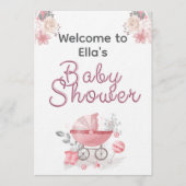 Christian Baby Girl Shower Personalized Text Photo 招待状 (正面)