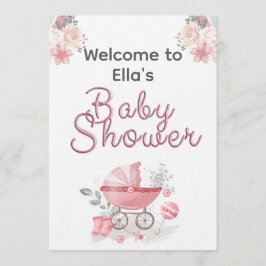 Christian Baby Girl Shower Personalized Text Photo 招待状