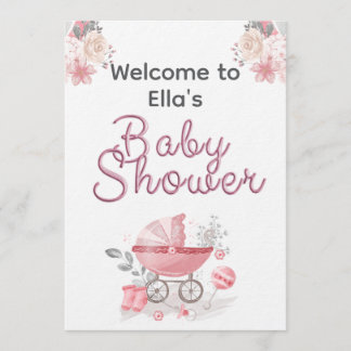 Christian Baby Girl Shower Personalized Text Photo 招待状