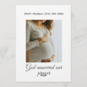 Christian Baby Girl Shower Personalized Text Photo 招待状 (裏面)