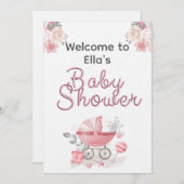 Christian Baby Girl Shower Personalized Text Photo 招待状 (正面/裏面)