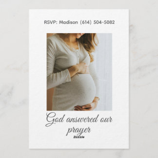 Christian Baby Girl Shower Personalized Text Photo 招待状