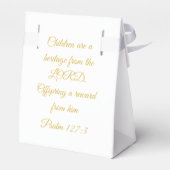 Christian Baby Shower Personalized Name And Date フェイバーボックス (裏面サイド)