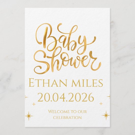 Christian Baby Shower Personalized Name And Date 招待状 (正面)
