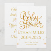 Christian Baby Shower Personalized Name And Date 招待状 (正面/裏面)