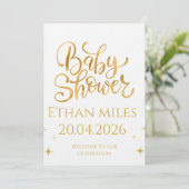 Christian Baby Shower Personalized Name And Date 招待状 (スタンド正面)