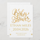 Christian Baby Shower Personalized Name And Date 招待状 (正面/裏面)