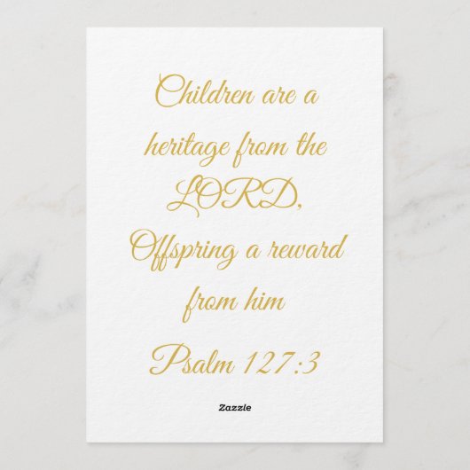 Christian Baby Shower Personalized Name And Date 招待状 (裏面)