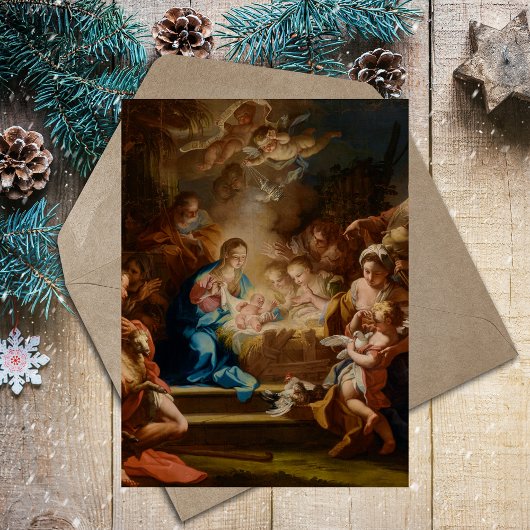 Christian Baroque Vintage Christmas Nativity Scene シーズンポストカード