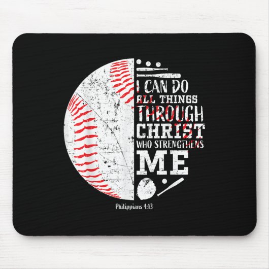 Christian Baseball Philipans 4_13 I Can Do All Thi マウスパッド (正面)