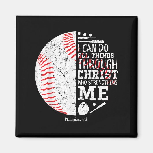 Christian Baseball Philipans 4_13 I Can Do All Thi マグネット (正面)