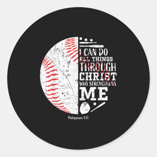 Christian Baseball Philipans 4_13 I Can Do All Thi ラウンドシール (正面)