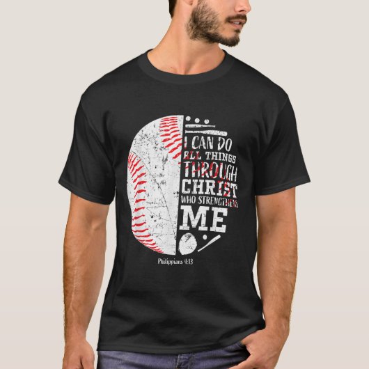 Christian Baseball Philipans 4_13 I Can Do All Thi Tシャツ (正面)