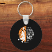 Christian Basketball I Can Do All Things Through C キーホルダー (正面)