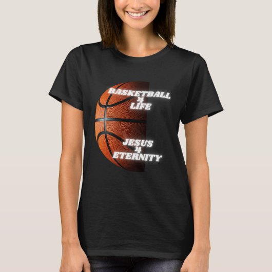 Christian Basketball Kids Athlete Religious Jesus  Tシャツ (正面)