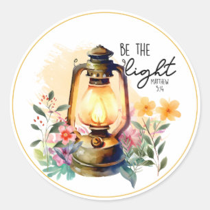 Christian Be the LightフローラランプMatthew 5 : 14 ラウンドシール