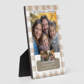Christian Beige Buffalo Plaid Family Photo Collage フォトプラーク (側面)