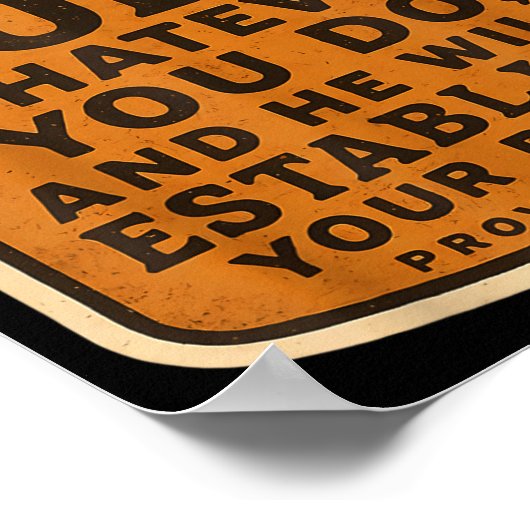 Christian Bible Commit To The Lord Whatever You Do ポスター (角)