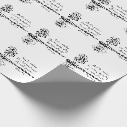 Christian Bible Encouraging Scripture Psalm 1:3  ラッピングペーパー (角)