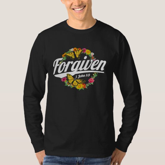 Christian Bible Verse 1 John 19 Flower Butterfly Tシャツ (正面)