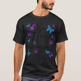 Christian Bible Verse Be Strong Joshua 19 Butterfl Tシャツ