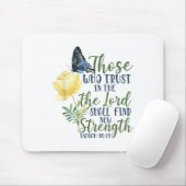 Christian Bible Verse Butterfly Rose Flower Isaiah マウスパッド (マウス)