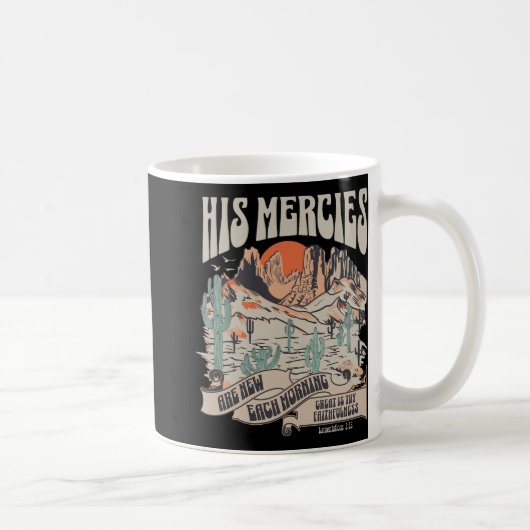 Christian Bible Verse His Mercies Are New Each Mor コーヒーマグカップ (右)
