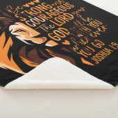 Christian Bible Verse Joshua 1:9ライオン シェルパブランケット (3/4)