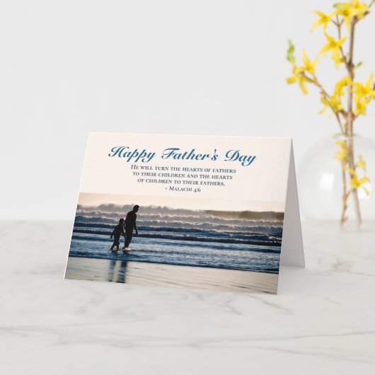Christian Bible Verse Malachi 4:6父の日 カード (黄色い花)