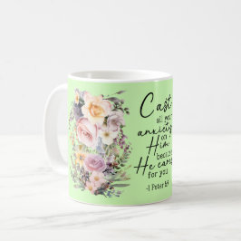 Christian Bible Verse Psalms Floral Coffee Mug コーヒーマグカップ