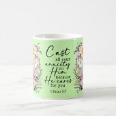 Christian Bible Verse Psalms Floral Coffee Mug コーヒーマグカップ (中央)