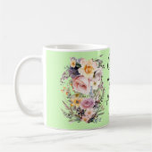 Christian Bible Verse Psalms Floral Coffee Mug コーヒーマグカップ (左)