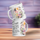 Christian Bible Verse Psalms Floral Coffee Mug コーヒーマグカップ