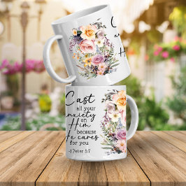 Christian Bible Verse Psalms Floral Coffee Mug コーヒーマグカップ
