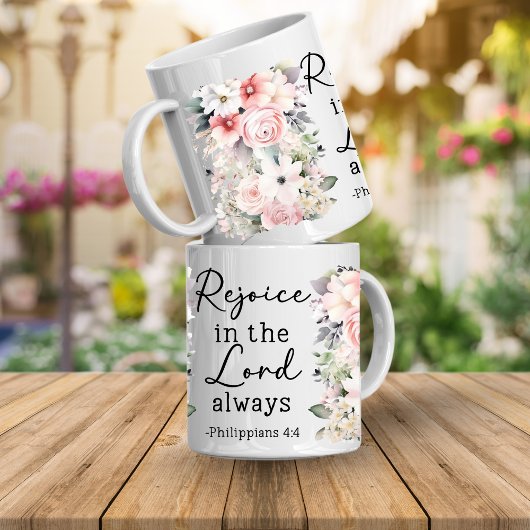 Christian Bible Verse Psalms Floral Coffee Mug コーヒーマグカップ
