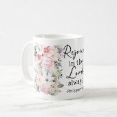 Christian Bible Verse Psalms Floral Coffee Mug コーヒーマグカップ (正面左)