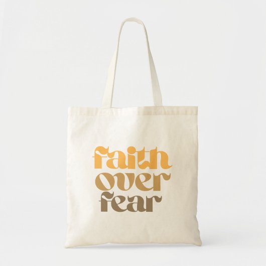 Christian Bible Verse Quote Faith Over Fear トートバッグ (正面)