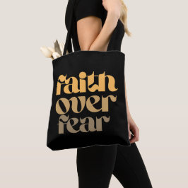 Christian Bible Verse Quote Faith Over Fear トートバッグ
