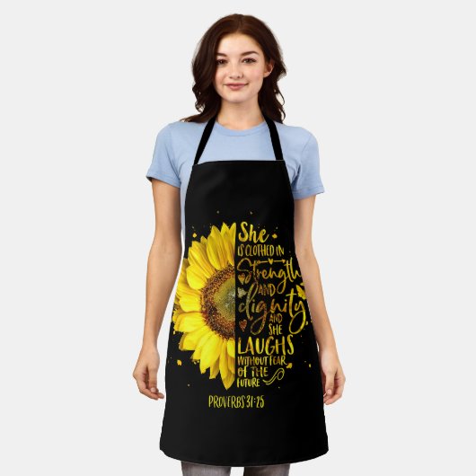 Christian Bible Verse Scripture Religious エプロン (着用した状態)