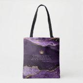 Christian Bible Verse Tote Bag Purple Gold Crown トートバッグ (正面)