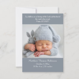 Christian Birth Announcement Card – 灰色と白 案内状