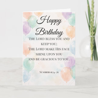 Christian Birthday Card – Numbers 6:24–26 Blessing カード